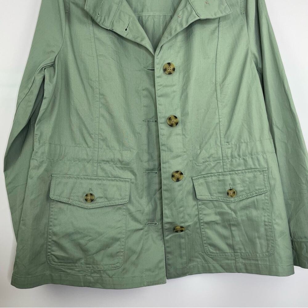 Talbots Light Green Button Down Utility Jacket Wo… - image 3